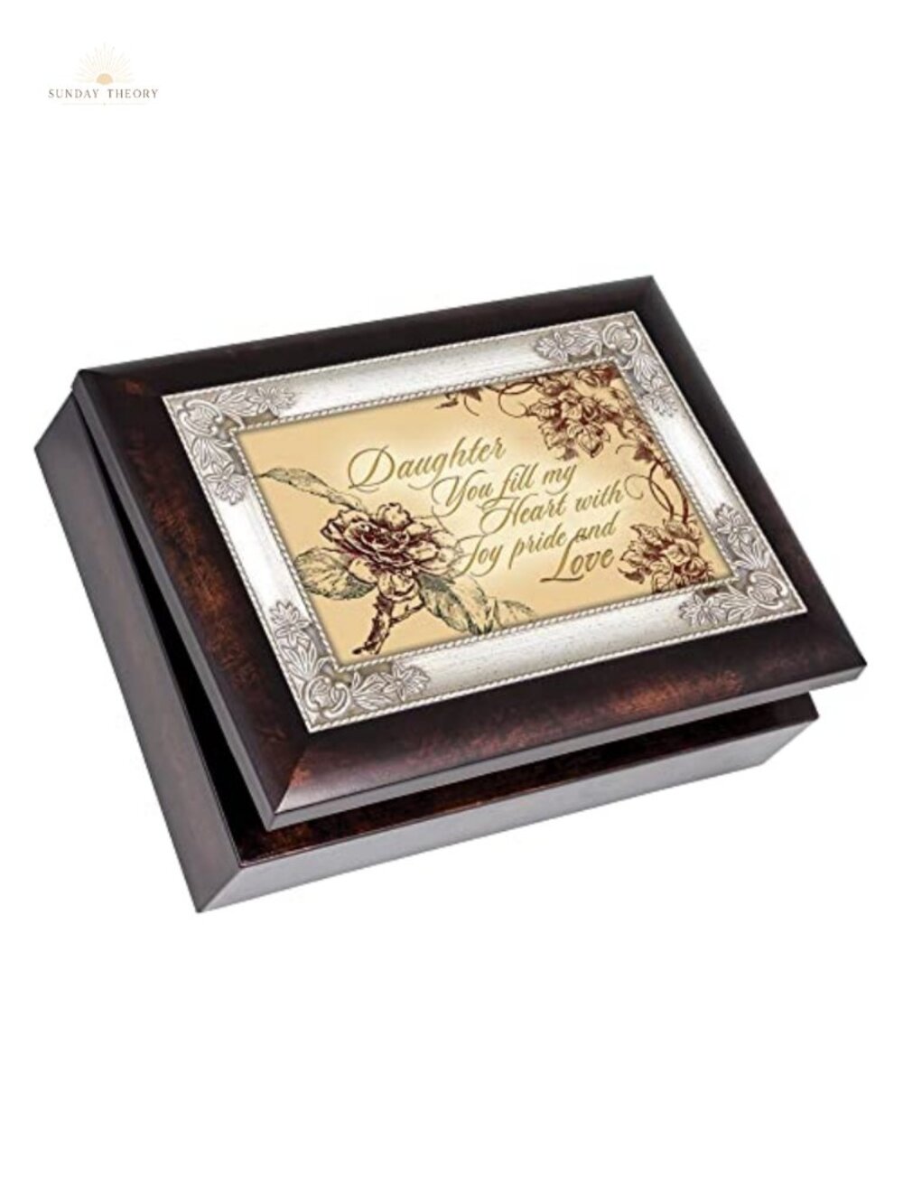 Musical Jewelry Box with Photo Frame Lid Wind Beneath My Wings